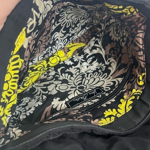 Vera Bradley Black Quilted Rounded Foldover Shoulder Bag - Picture 4 of 5